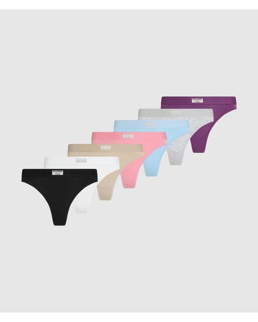 Karl Lagerfeld Black Days Of The Week Thongs – 7-Pack, Multicoloured