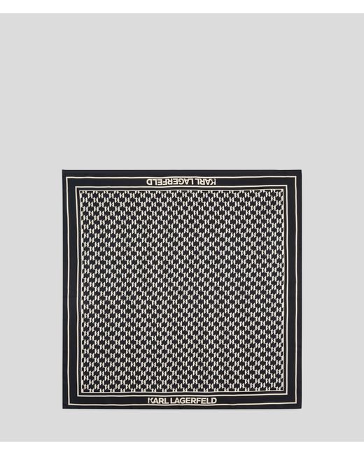 Karl Lagerfeld Black Kl Monogram Silk Scarf