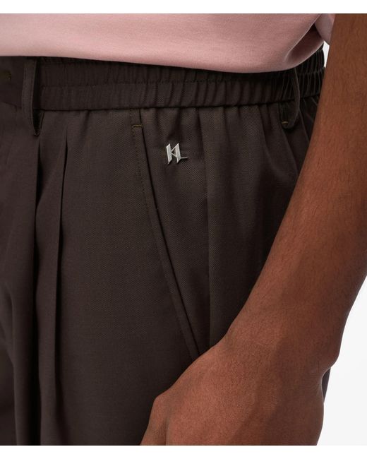 Karl Lagerfeld White Straight-Leg Wool‑Blend Pants for men
