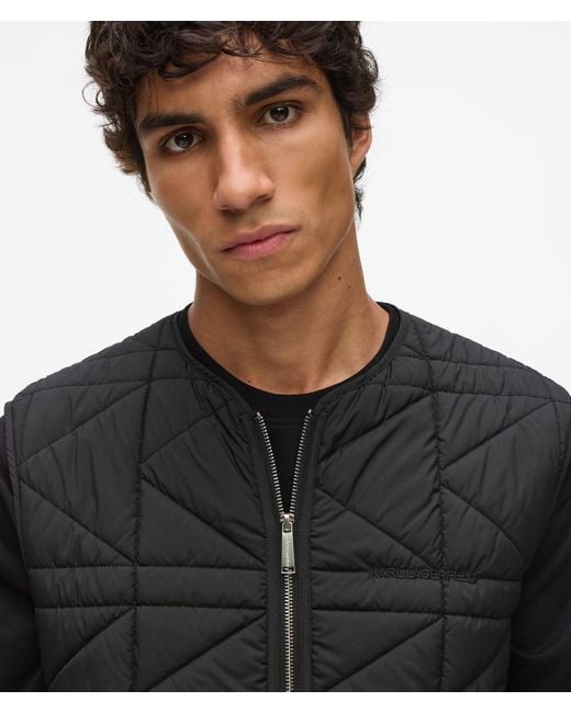 Karl Lagerfeld Black Lightweight Packable Gilet for men