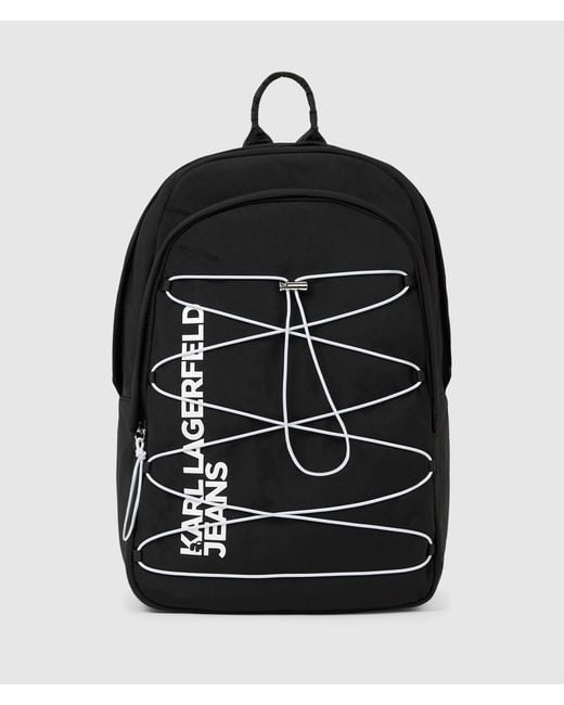 KL Jeans Black Utility Drawstring Backpack for men