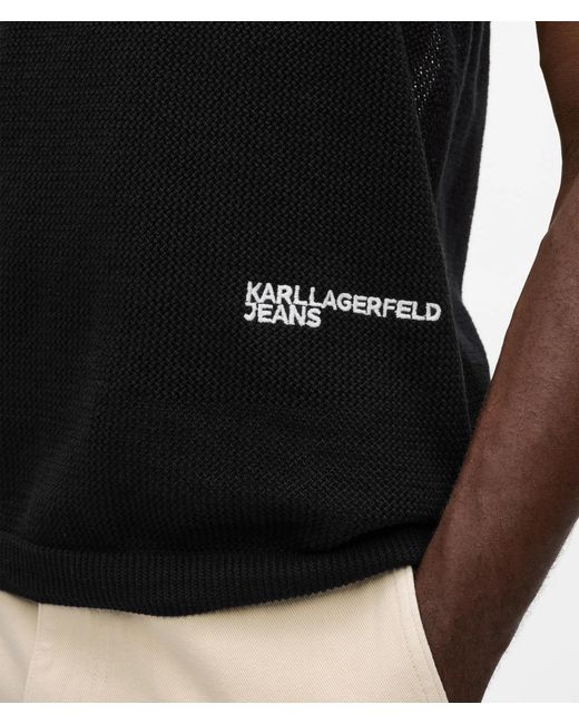 KL Jeans Black Knit Tank Top for men