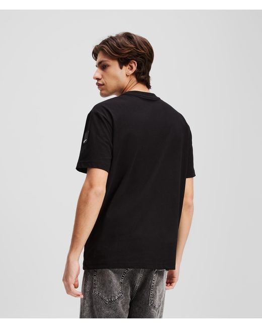Karl Lagerfeld Black Patch Logo T-shirt for men