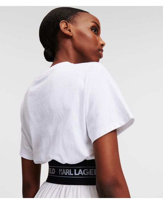 Karl Lagerfeld White Karl Logo Tape T-shirt Dress
