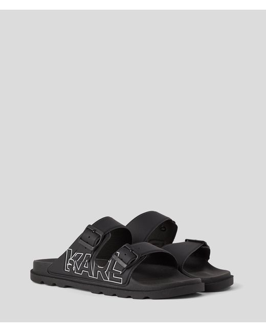 Karl Lagerfeld Black Kondo Tred 2-strap Sandals for men