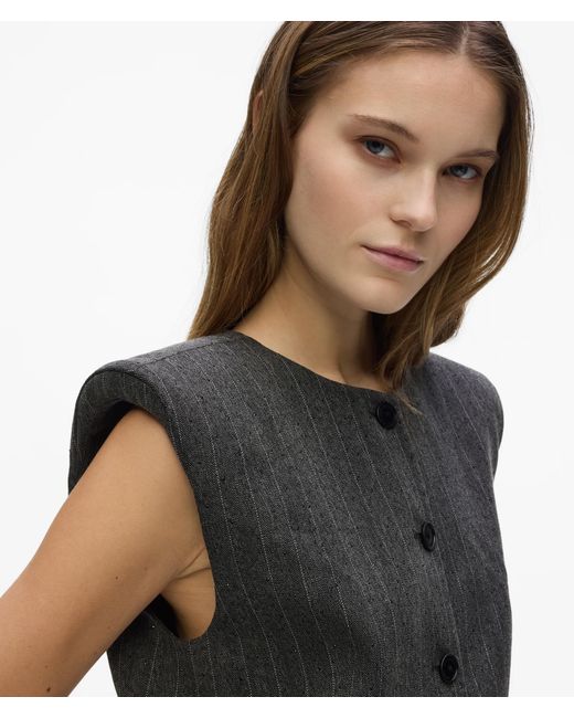 Karl Lagerfeld Black Pinstripe Tailored Vest