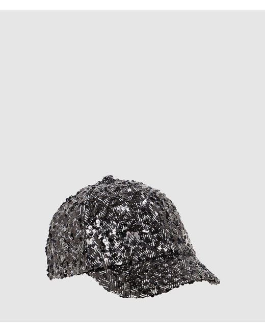 Casquette À Sequins K/Signature, Femme, Taille Karl Lagerfeld en coloris Multicolor