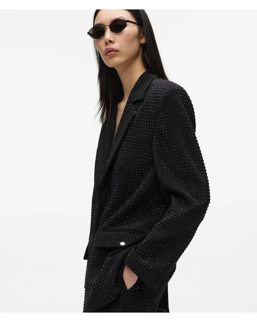 Karl Lagerfeld Black Rhinestone Tailored Blazer