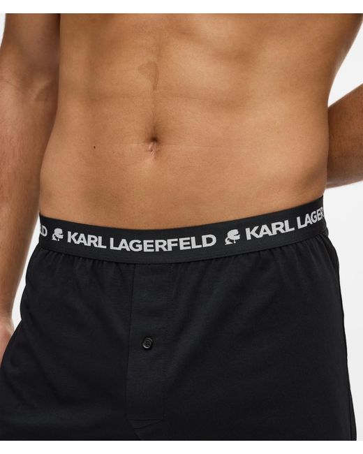 Karl Lagerfeld Black Jersey Boxer Shorts – 3-Pack for men