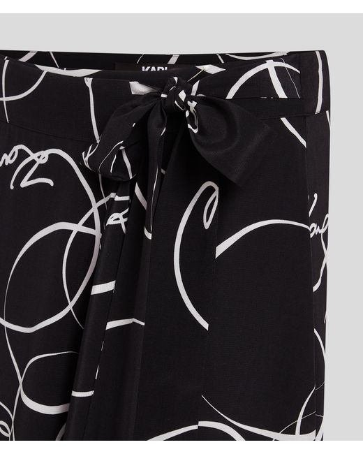 Karl Lagerfeld White Circle Print Wrap Skirt