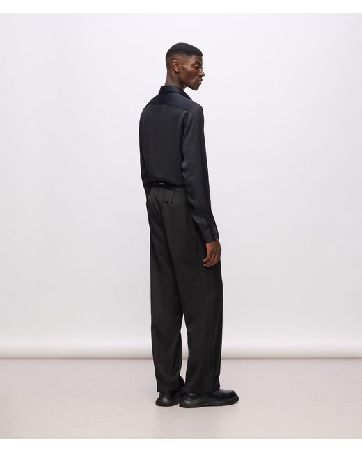 Karl Lagerfeld Black Kl Studio Satin Detail Pants for men