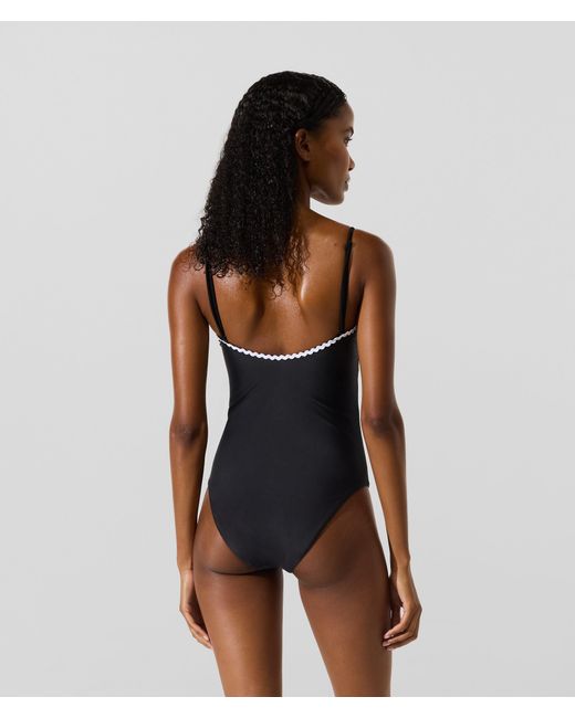 Karl Lagerfeld Blue Scallop Swimsuit