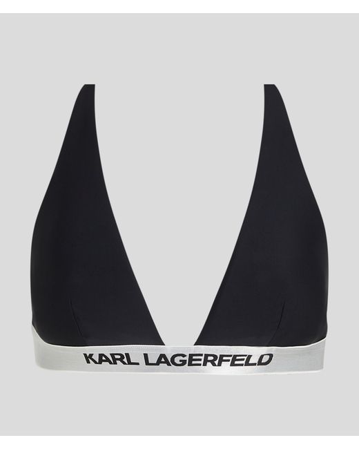 Haut De Bikini Triangle Avec Logo Karl Karl Lagerfeld en coloris Brown