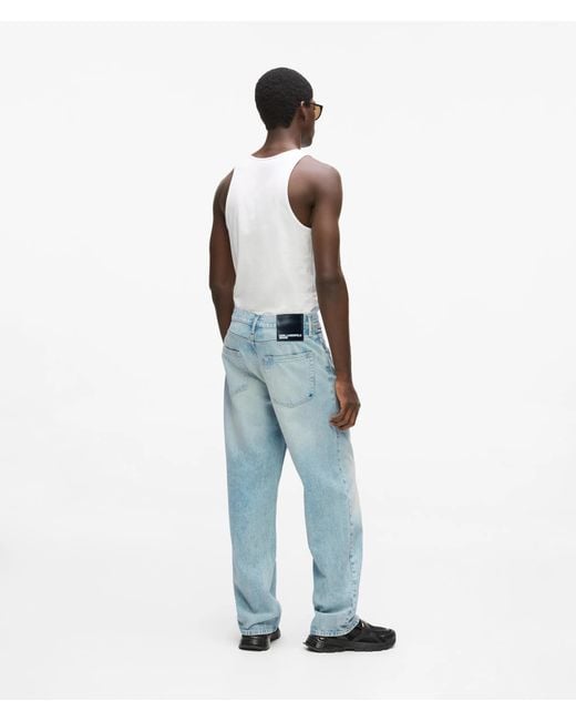 KL Jeans Blue Acid Wash Relaxed Jeans for men