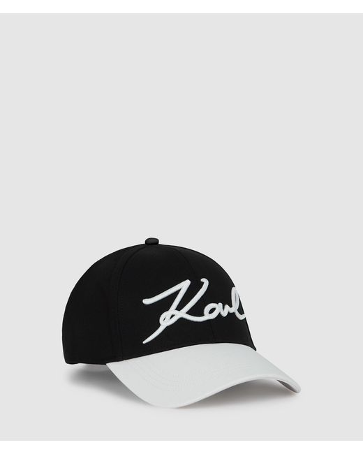 Karl Lagerfeld Black K/Signature Cap With Contrast Peak