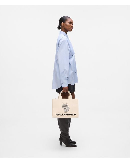 Karl Lagerfeld Natural Ikon Choupette Medium Tote Bag