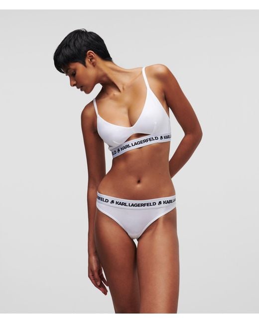 Karl Lagerfeld Metallic Logo Thong