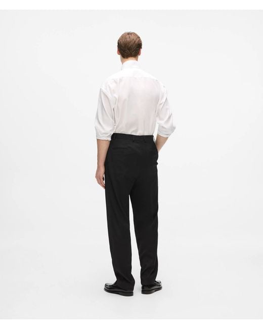 Karl Lagerfeld Black Kl Studio Double-Pleat Suit Pants for men