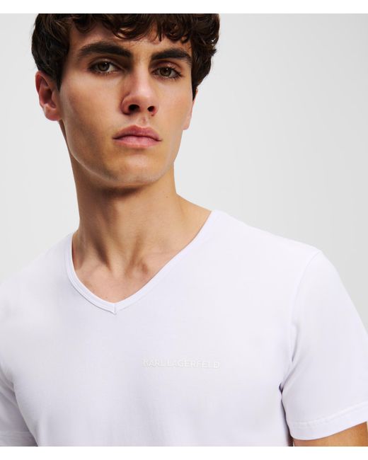 Karl Lagerfeld Black Logo V-Neck T-Shirt – 2-Pack for men