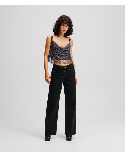 Karl Lagerfeld Black Mid-rise Relaxed Jeans