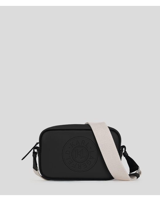Karl Lagerfeld Black K/Circle Umhängetasche Mit Lochmuster, Frau, Größe