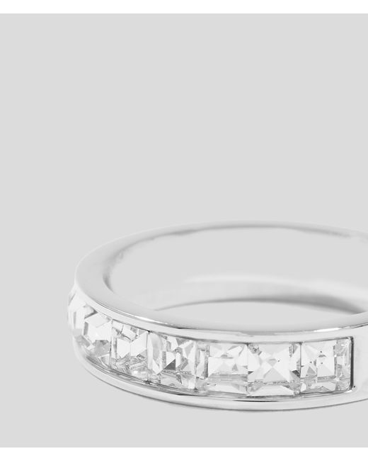 Karl Lagerfeld White Crystals Ring