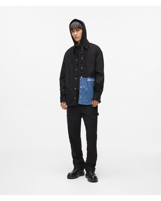 KL Jeans Blue Denim Panel Overshirt, Multicoloured for men