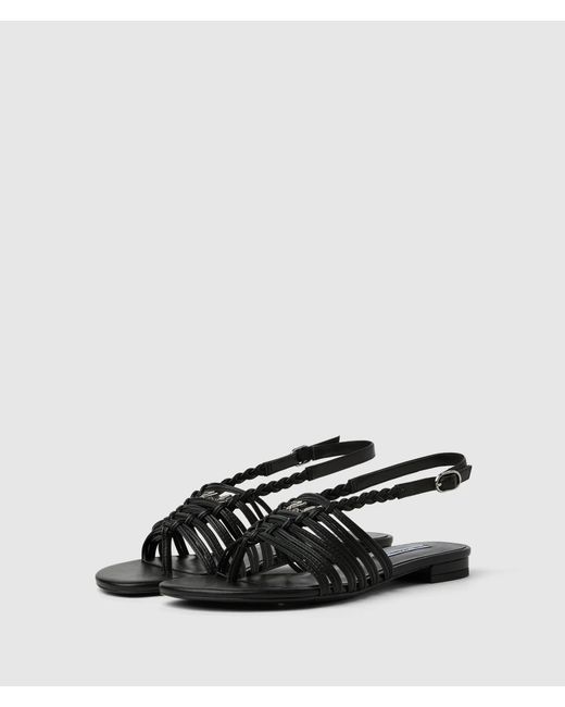 Karl Lagerfeld White Alisso Ii Leather Slingbacks