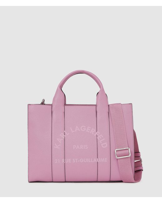 Karl Lagerfeld Pink Rue St-Guillaume Medium Tote Bag