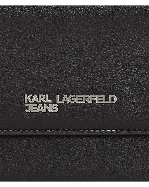 KL Jeans Black Metal Logo Top Handle Bag