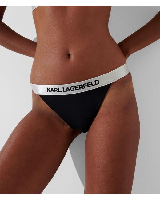 Karl Lagerfeld Black Karl Logo Bikini Bottoms