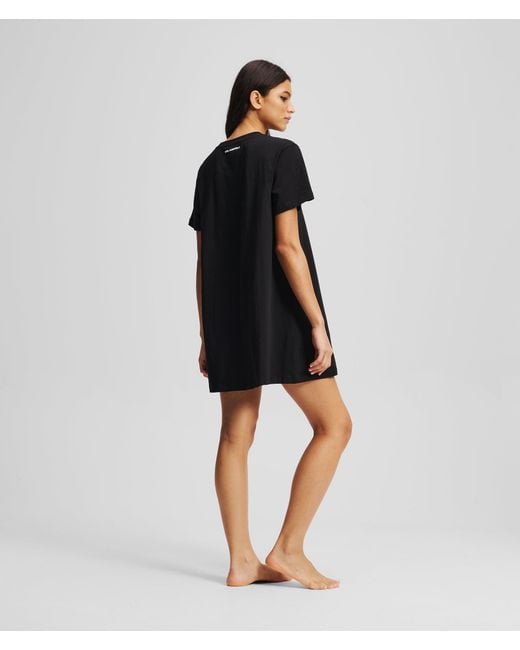 Karl Lagerfeld Black Ikon T-Shirt Pajama Dress