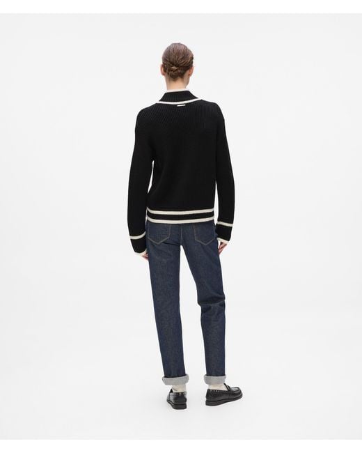 Karl Lagerfeld Black Turtleneck Autograph Sweater