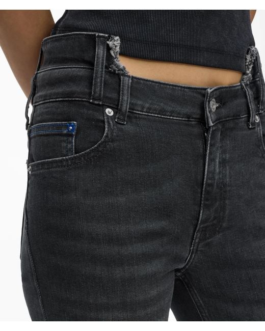 KL Jeans Blue Cutaway Waist High-Rise Skinny Jeans