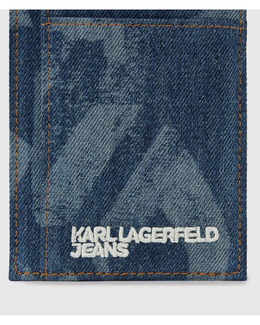 KL Jeans Blue Monogram Denim Cardholder for men