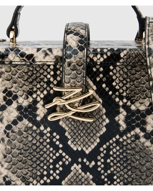 Karl Lagerfeld Multicolor K/Autograph Drop Small Python Trunk Bag