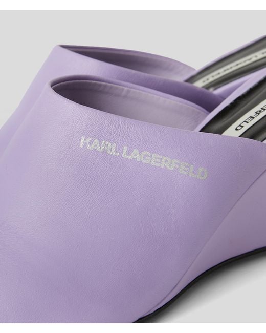 Karl Lagerfeld Purple Wedge Rialto Mules