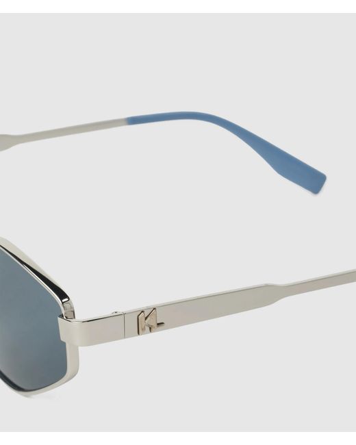 Karl Lagerfeld Blue Monogram Geometric Sunglasses