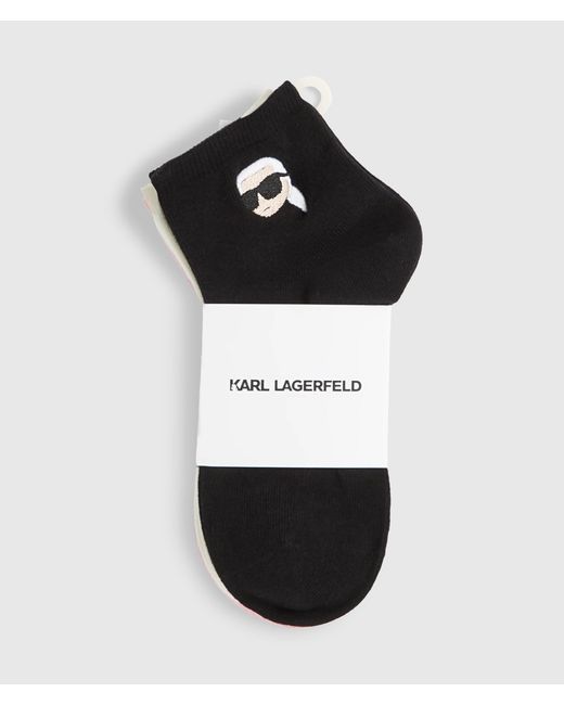 Karl Lagerfeld Pink Ikon Short Socks – 3-Pack