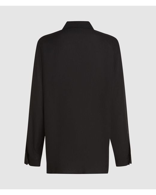 Karl Lagerfeld Black Long-Sleeved Crest Logo Shirt