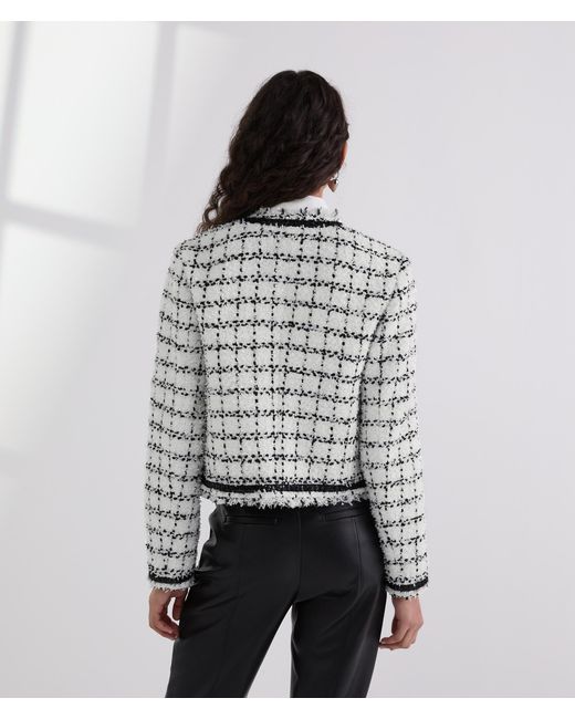 Karl Lagerfeld Gray Bouclé-Jacke, Frau, Größe
