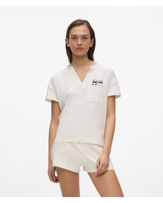 Karl Lagerfeld White Ikon Short Pajama Set