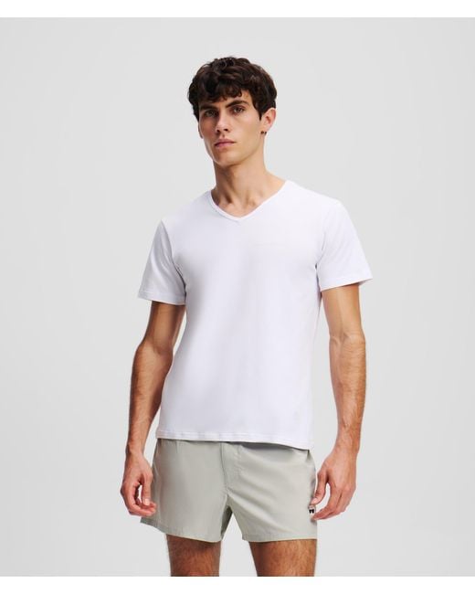 Karl Lagerfeld Black Logo V-Neck T-Shirt – 2-Pack for men