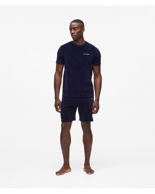 Karl Lagerfeld Blue Velvet Pajama T-Shirt for men