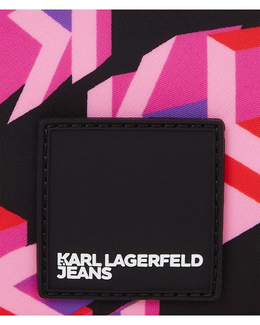 Karl Lagerfeld Red Klj Monogram Urban Nylon Crossbody Bag