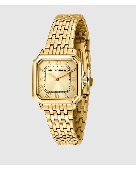 Karl Lagerfeld Metallic Square Logo Watch