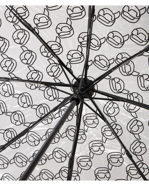 Karl Lagerfeld Metallic K/ikonik Transparent Umbrella