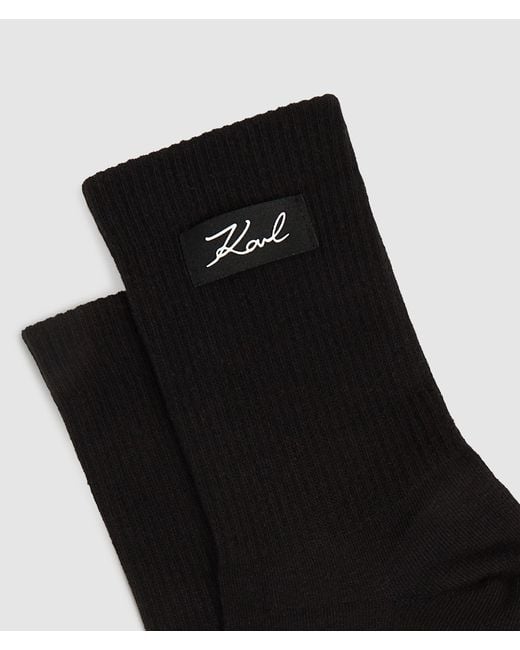 Chaussettes Avec Logo Signature – Lot De 2 Paires, Femme, Taille Karl Lagerfeld en coloris Black