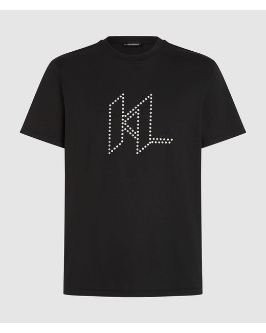 Karl Lagerfeld T-Shirt Mit Karl Dna-Nieten, Herren, Größe in Black für Herren