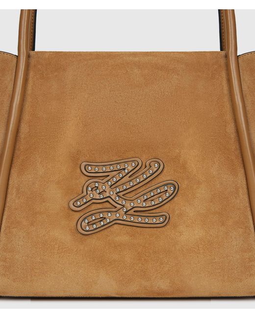 Karl Lagerfeld Brown K/Autograph Patch Tote Bag
